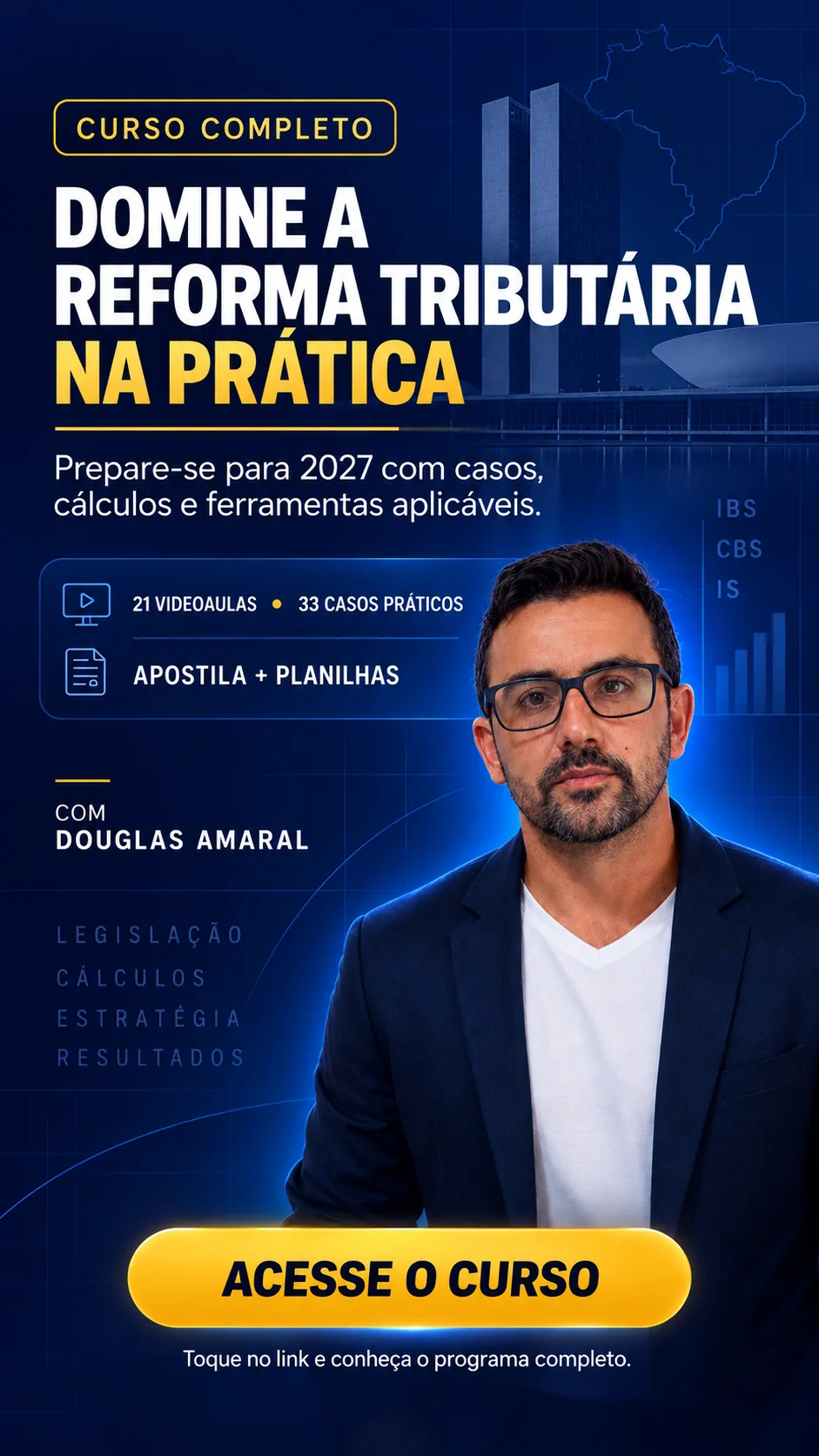 Capa do curso Domine a Reforma Tributária na Prática, com Douglas Amaral
